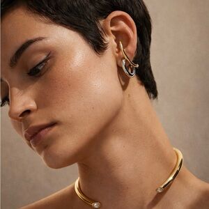 New 18k gold plated Nova Double Hoop Earrings